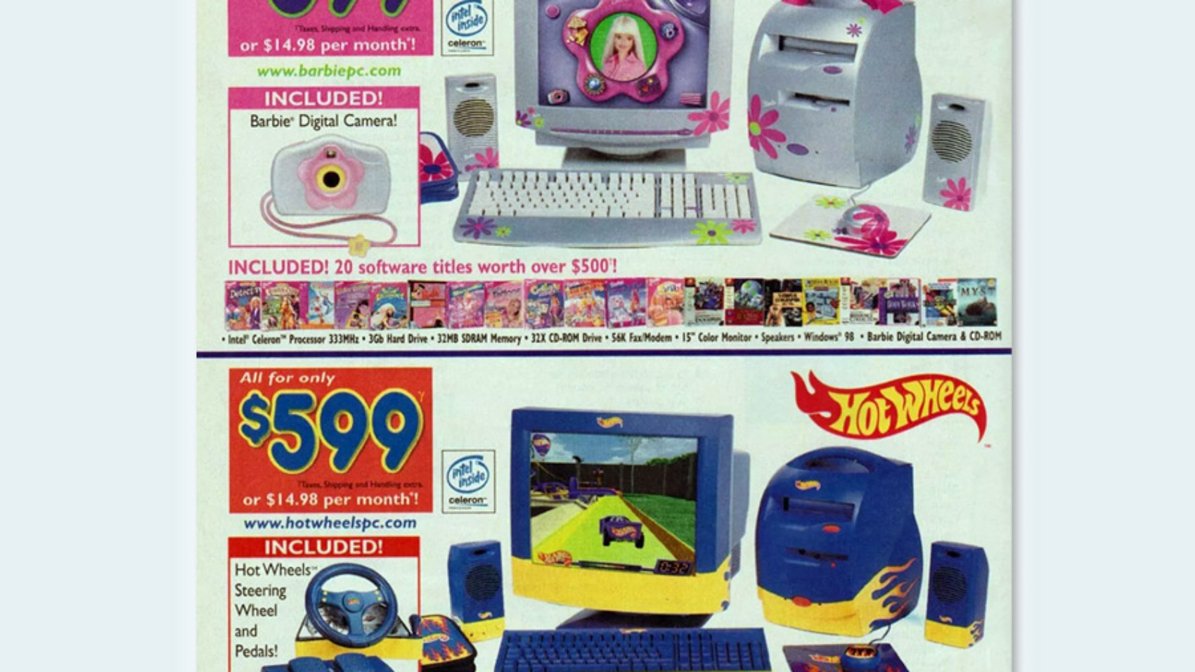 Mattel’s Hot Wheels & Barbie Computers -